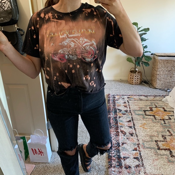 Cotton On Tops - Custom bleach dyed Death Valley graphic tee